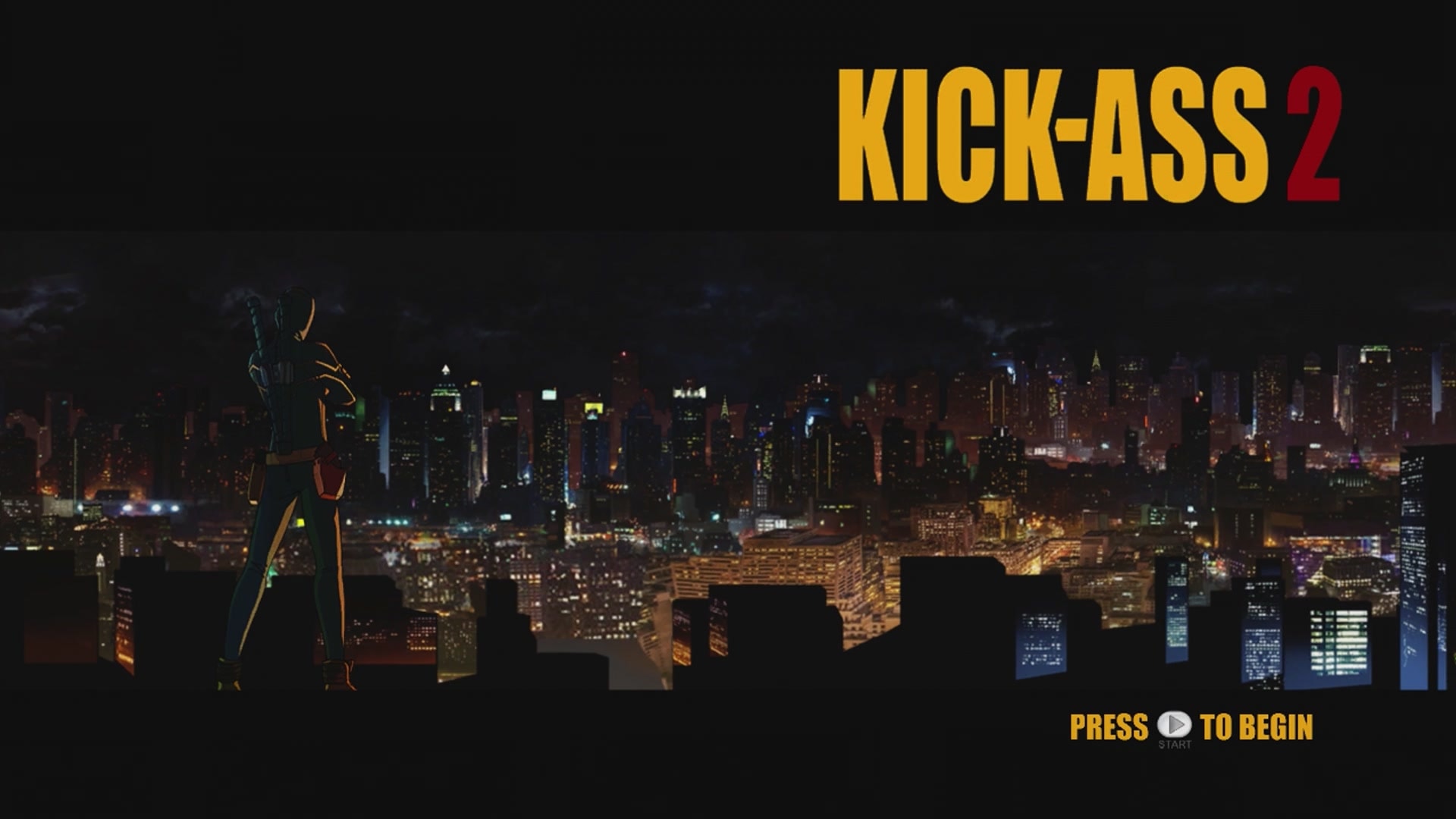 Kick-Ass 2 title screen for Xbox 360